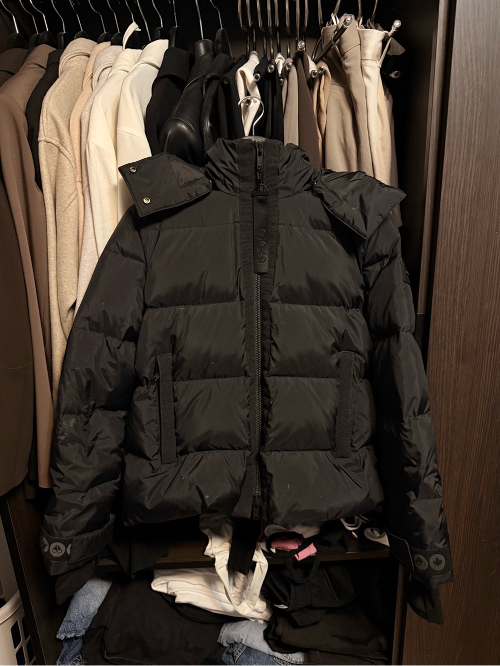 Moose Knuckles Black Quilted Short Puffer Jacket